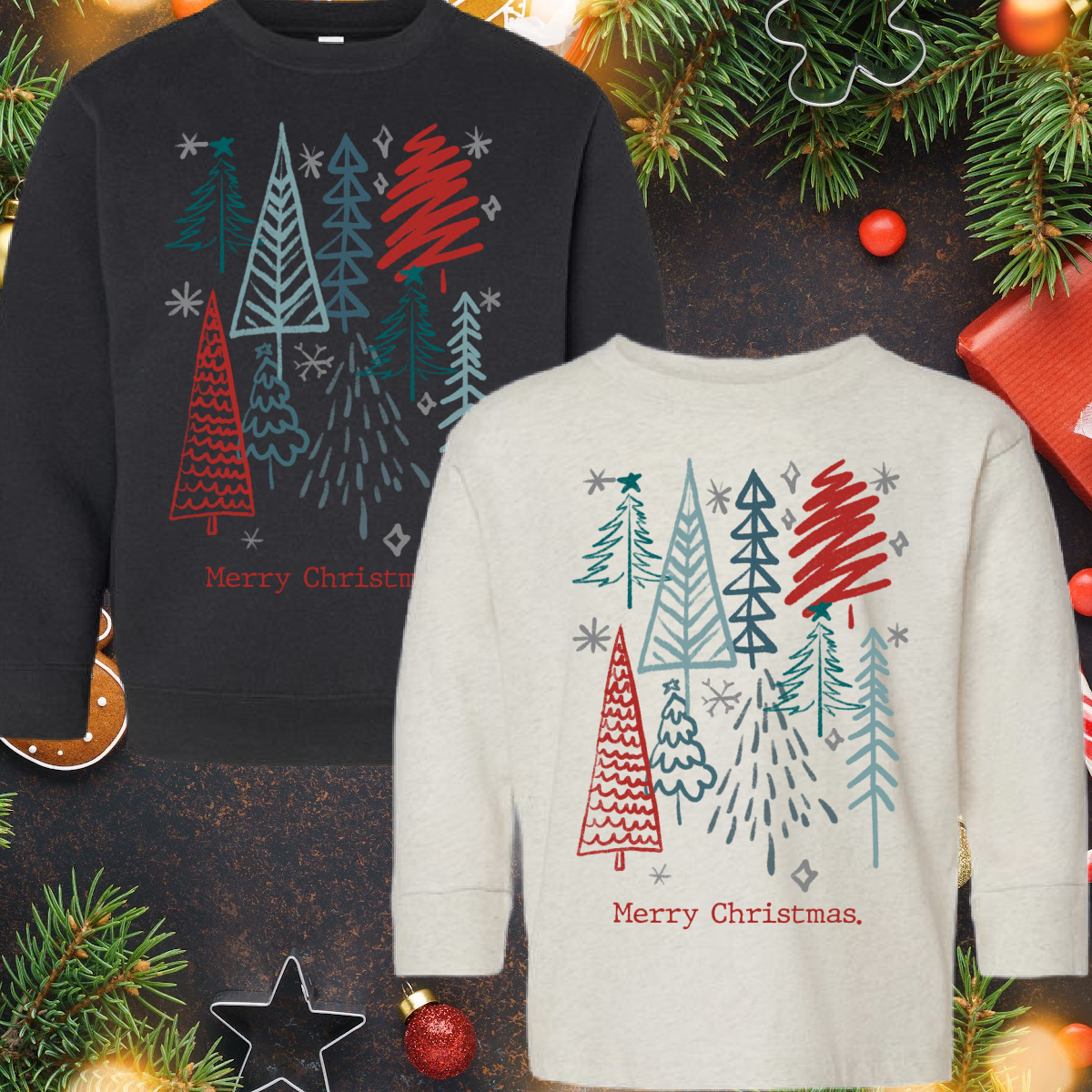 Merry Christmas Doodle Trees - Youth