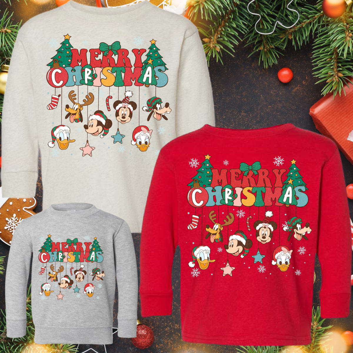 Merry Christmas Mickey Ornaments - Youth