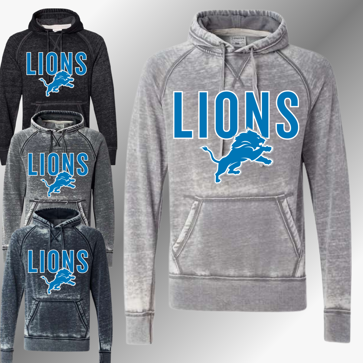 Detroit Football - Oversized Logo Vintage Fleece Premium Sweatshirt