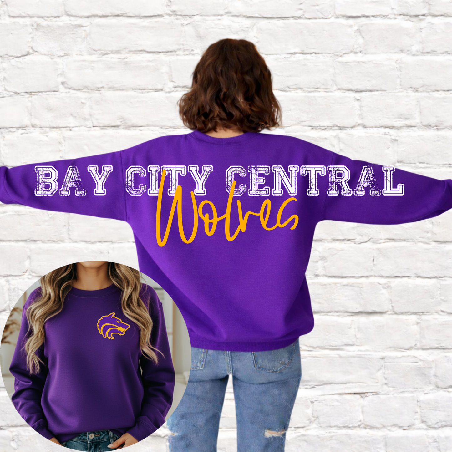 Bay City Central Wolves - Big Across The Back Crewneck