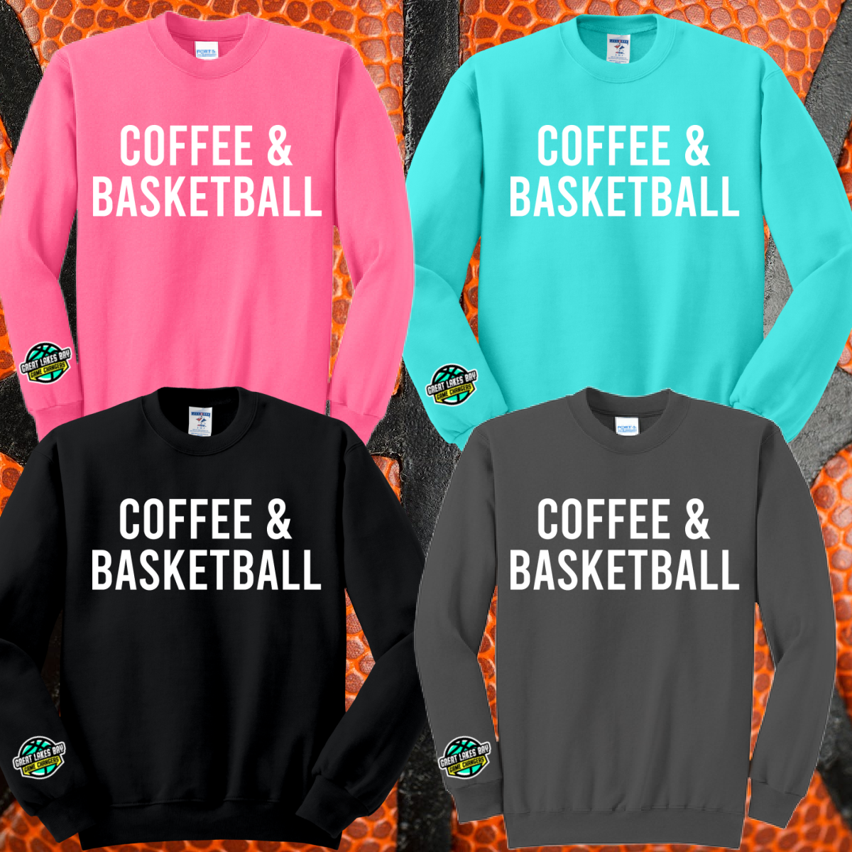 Great Lakes Bay Game Changers Coffee & Basketball - Unisex Crewneck Sweatshirt