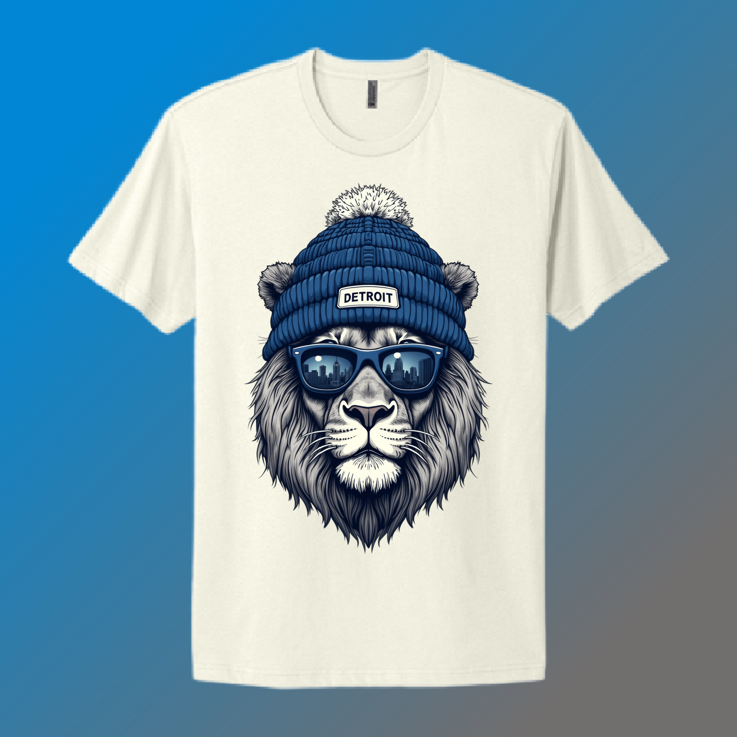 Detroit Football - Natural Next Level Tee 100% Cotton