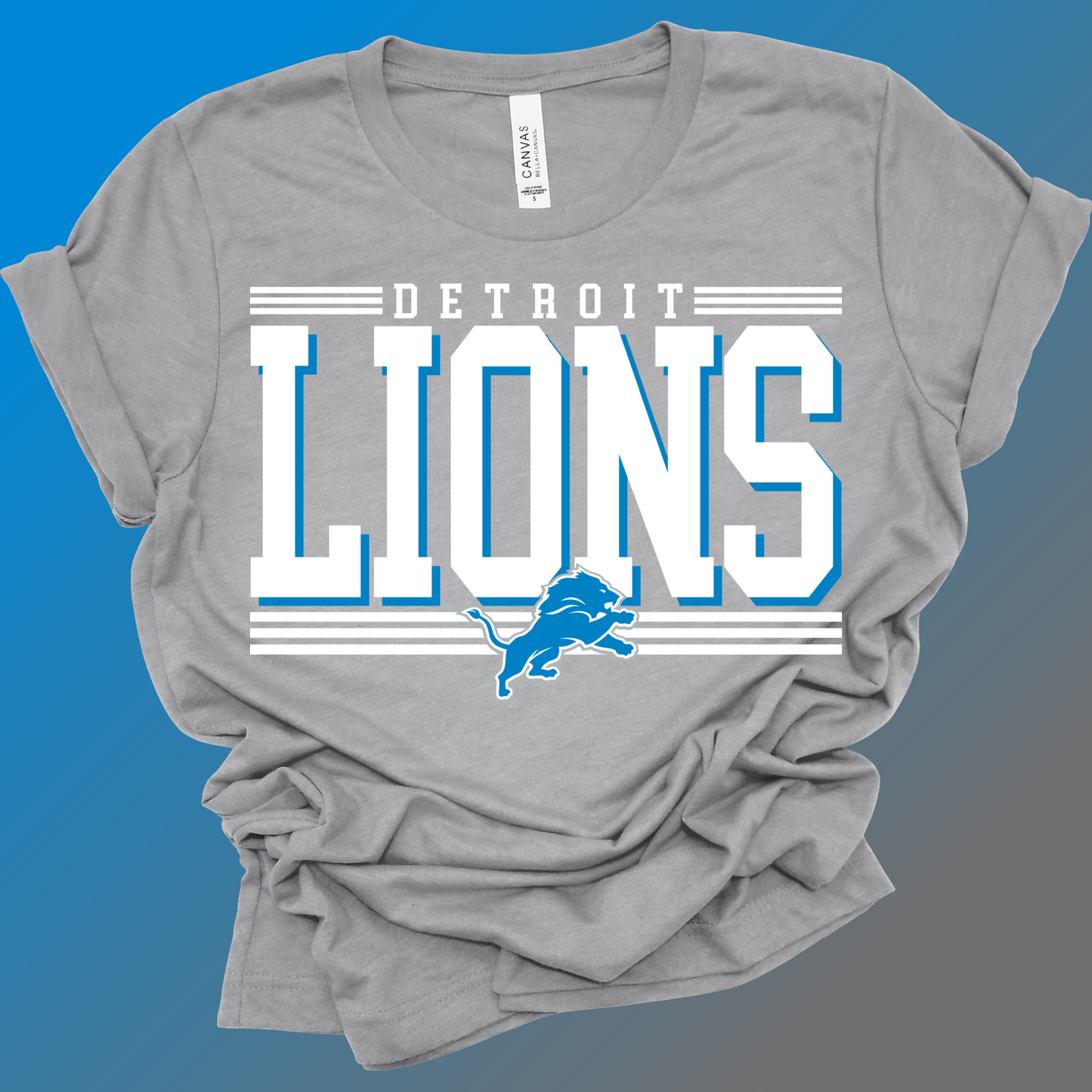 Detroit Football - Athletic Gray Bella Tee