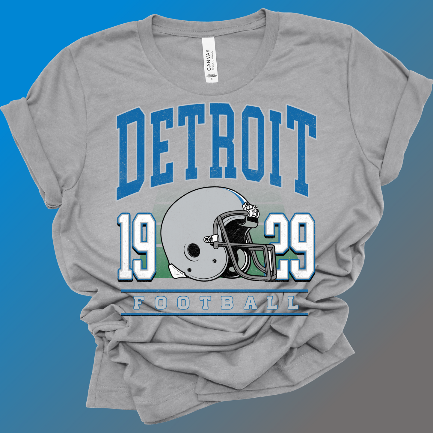 Detroit Football - Athletic Gray Bella Tee