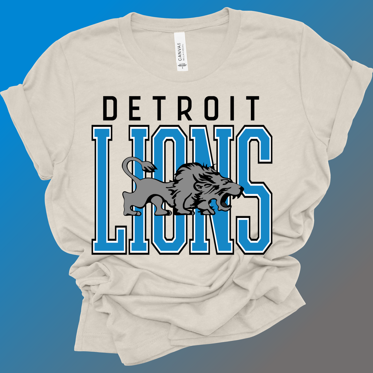 Detroit Football - Heather Natural Bella Tee