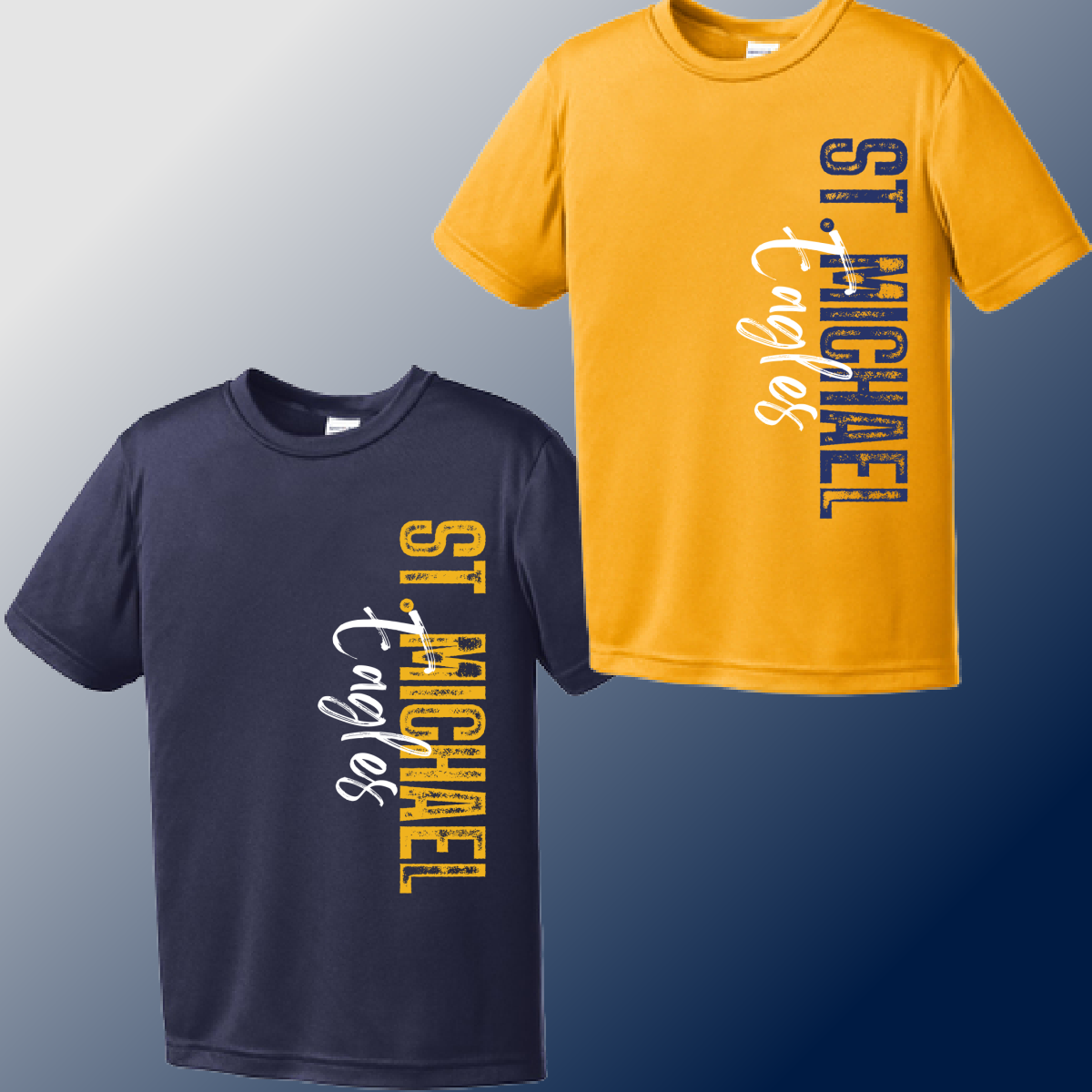 St. Michael Eagles - Vertical Dri-Fit Tee (Youth & Adult) - MADE TO ORDER/TWO WEEKS