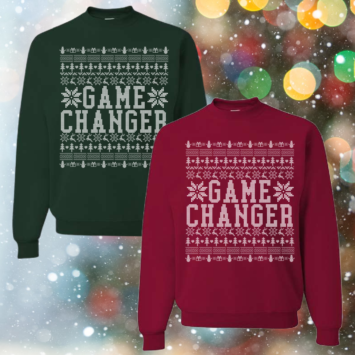 Game Changer Ugly Christmas Sweater - Jerzees Crewneck Sweatshirt