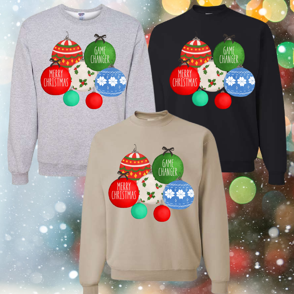 Game Changer Ornaments Christmas - Jerzees Crewneck Sweatshirt