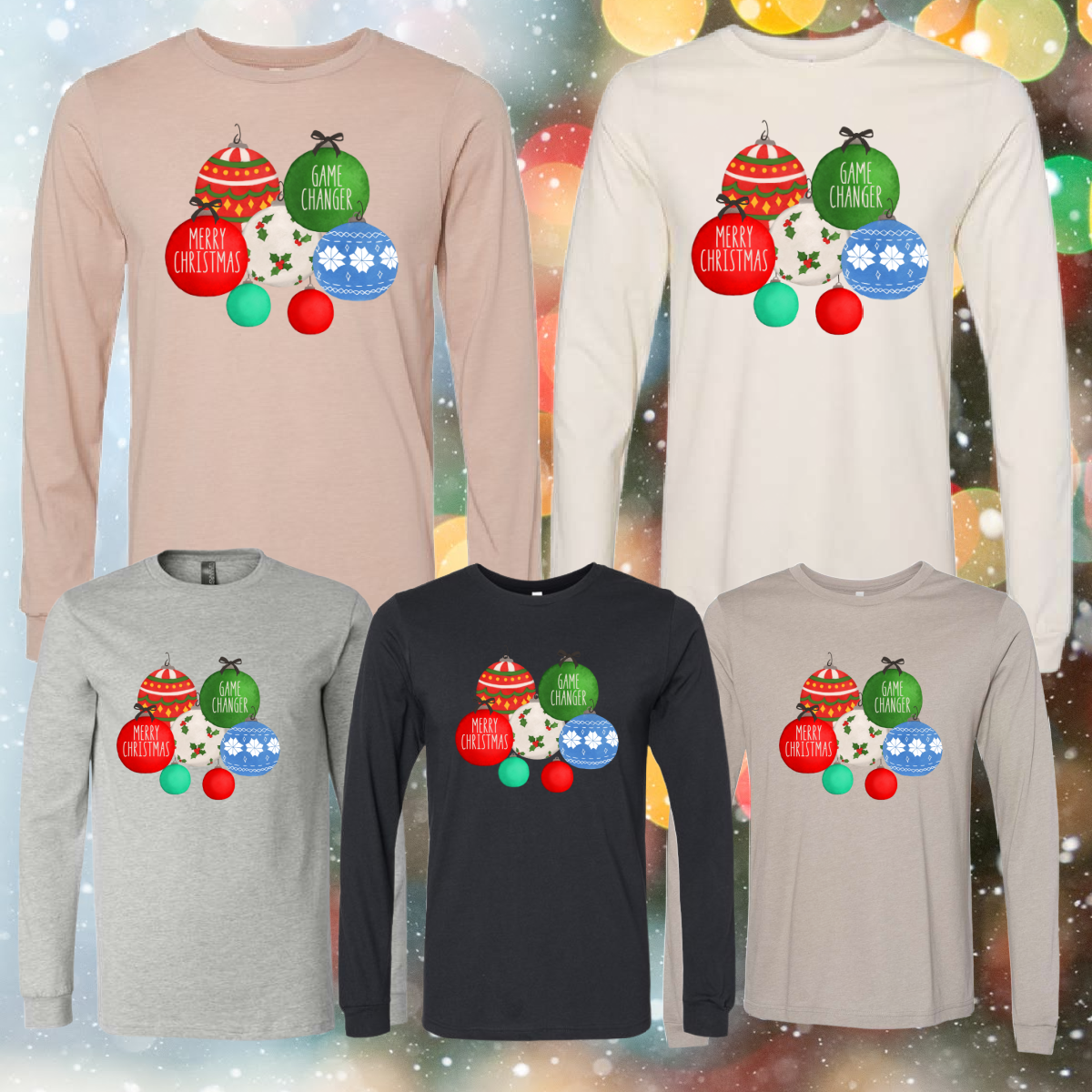 Game Changer Ornaments Christmas - Bella Canvas Short or Long Sleeve Tee