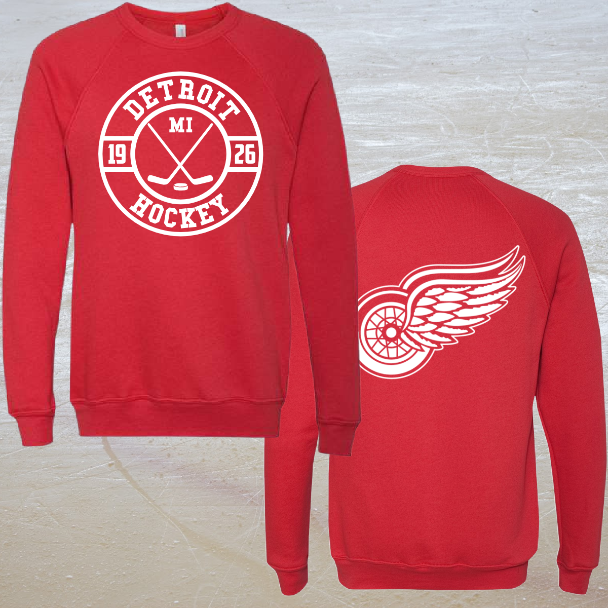 Round Detroit Hockey Premium Sweatshirt (Adult)