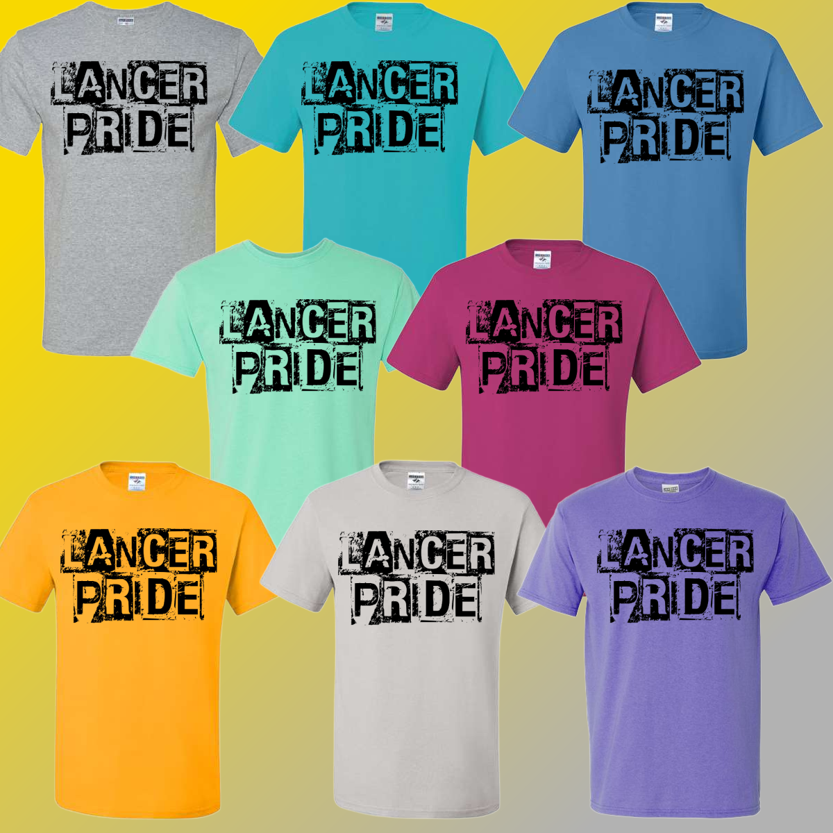 Floyd Lancers - Distressed Block Basic Tee - FUN COLORS! (Youth & Adult) - MADE TO ORDER/TWO WEEKS