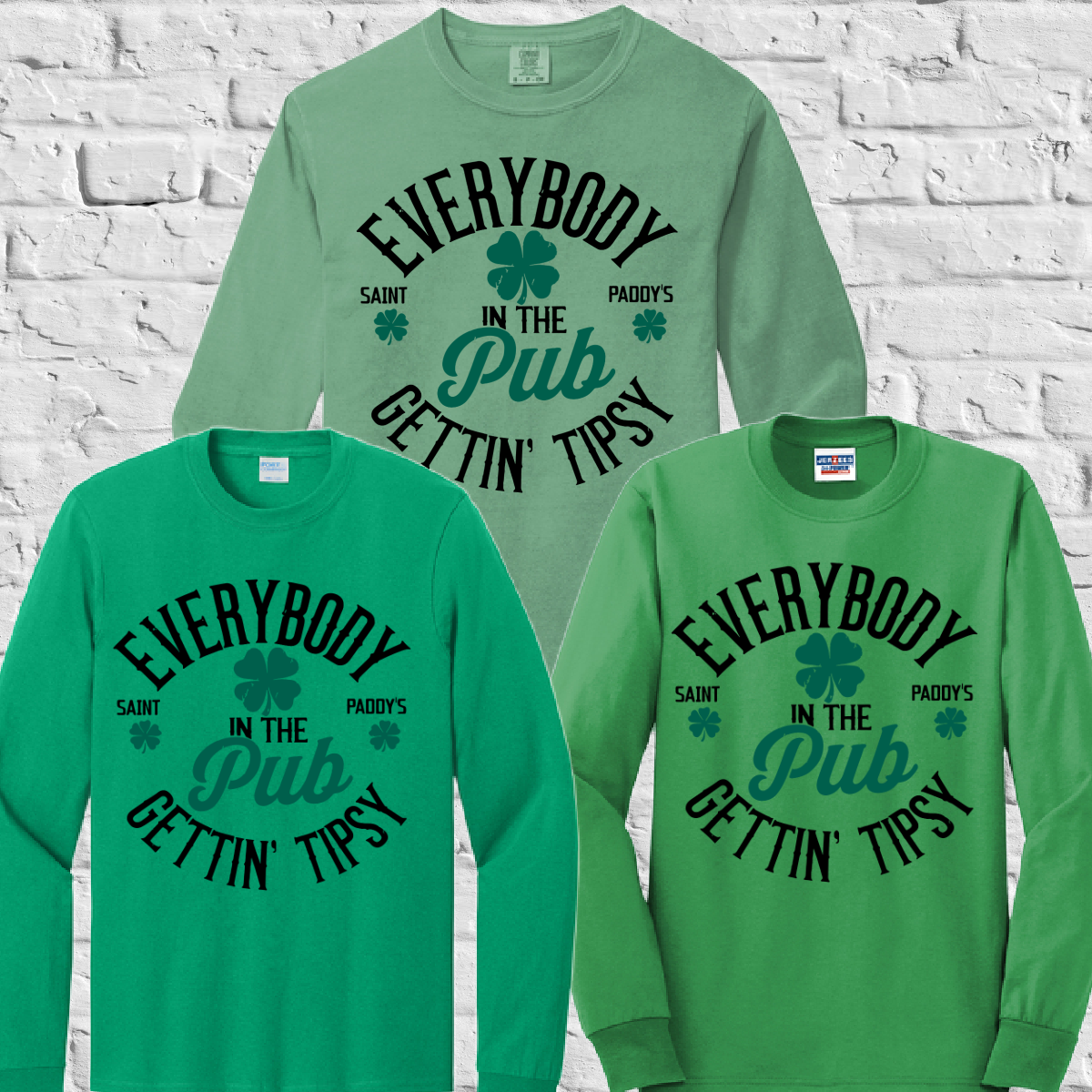 Everybody In The Pub Getting Tipsy (Black/Green Ink)