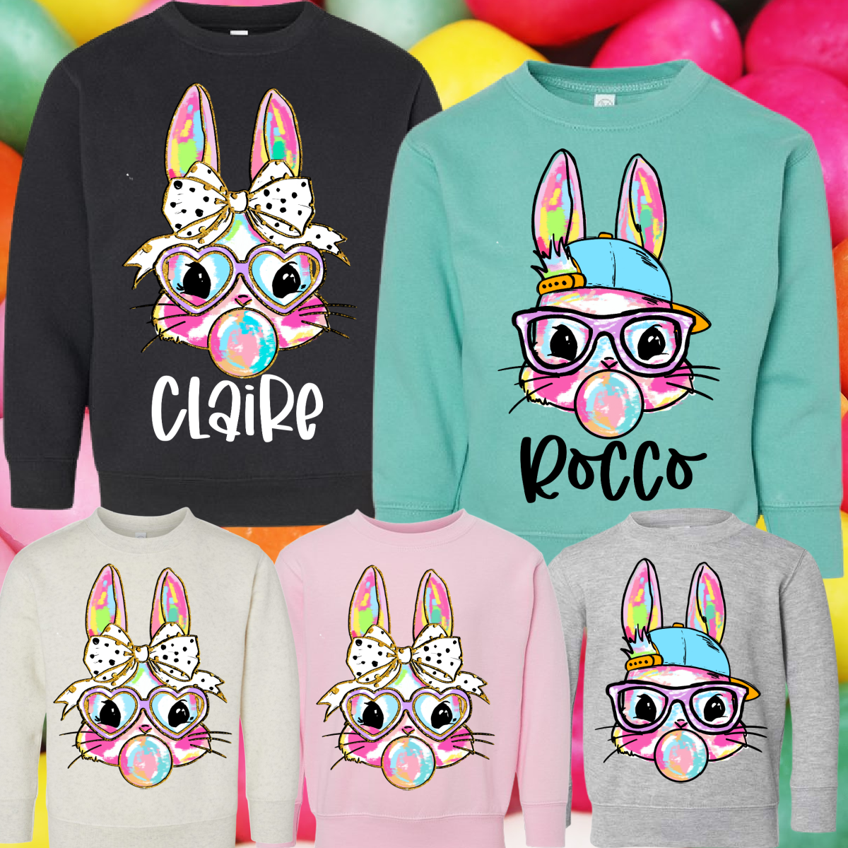 Watercolor Bunnies - Crewneck Sweatshirt (Toddler & Youth)