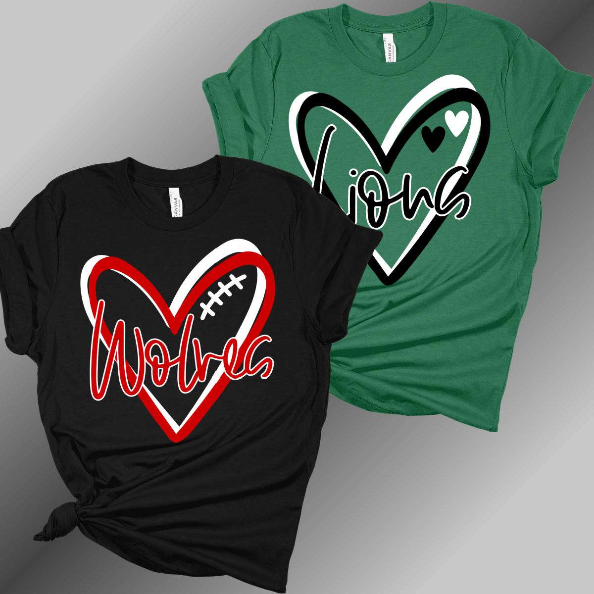 School Spirit - Doodle Heart CUSTOMIZABLE! ANY SCHOOL/ANY COLORS! (Adult)