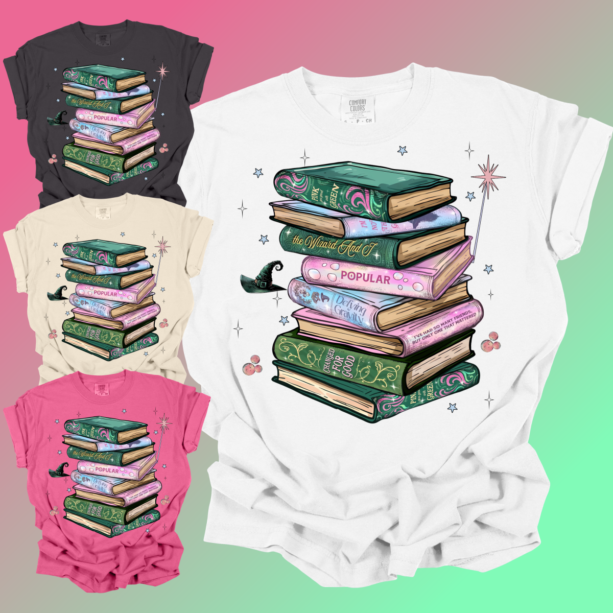 W!cked Book Stack - Comfort Colors Tee (Adult)