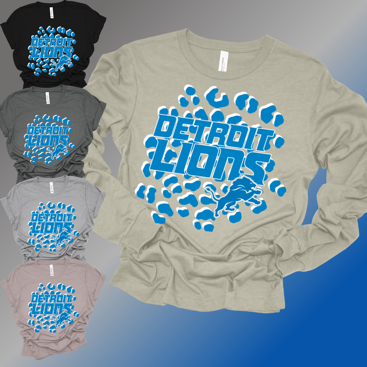 Detroit Football Leopard - Bella Canvas Tee (Adult)