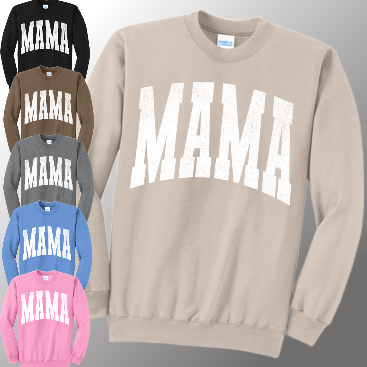 Distressed Mama Basic Sweatshirt (Adult)