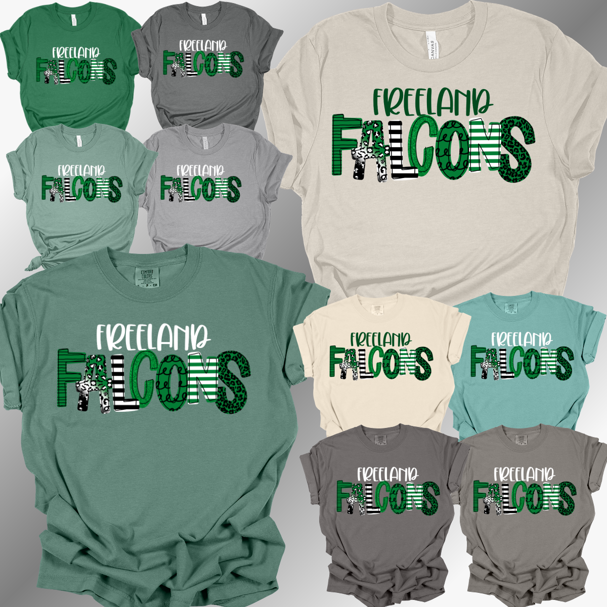 Freeland Falcons -Spirit Font Tee (Adult)