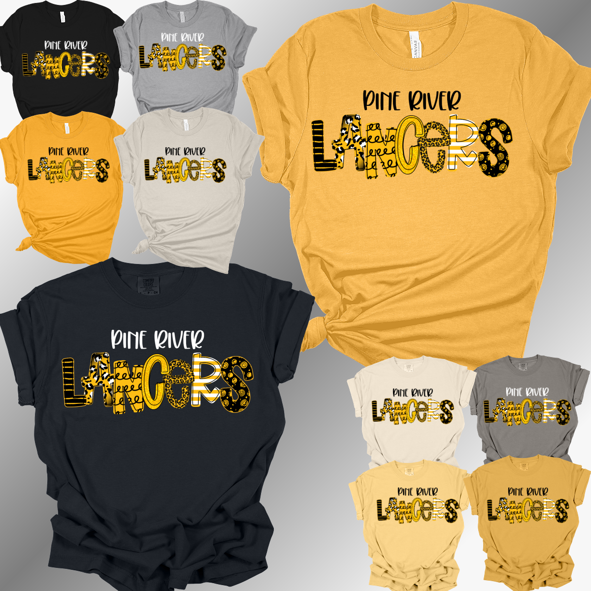 Bullock Creek Lancers - Spirit Font Tee You Choose the School (Adult)