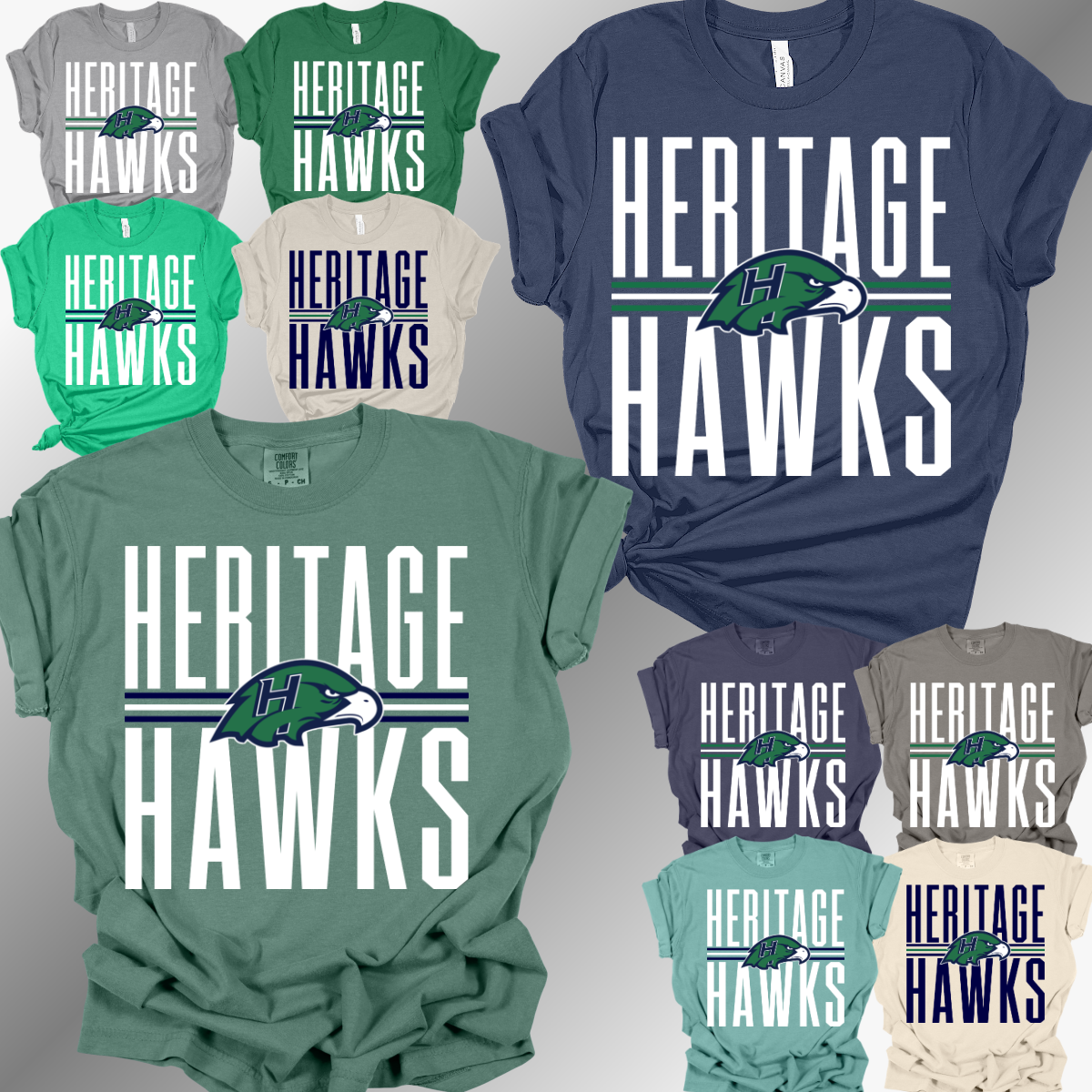 Heritage Hawks - School Name Tee (Adult)