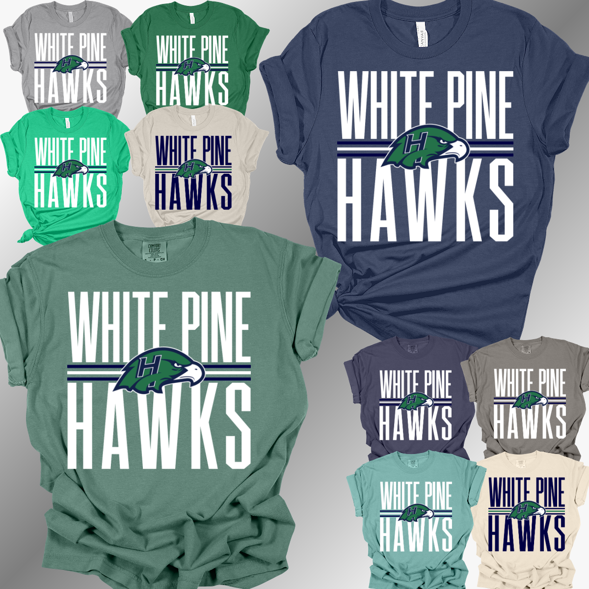 White Pine Hawks - School Name Tee (Adult)