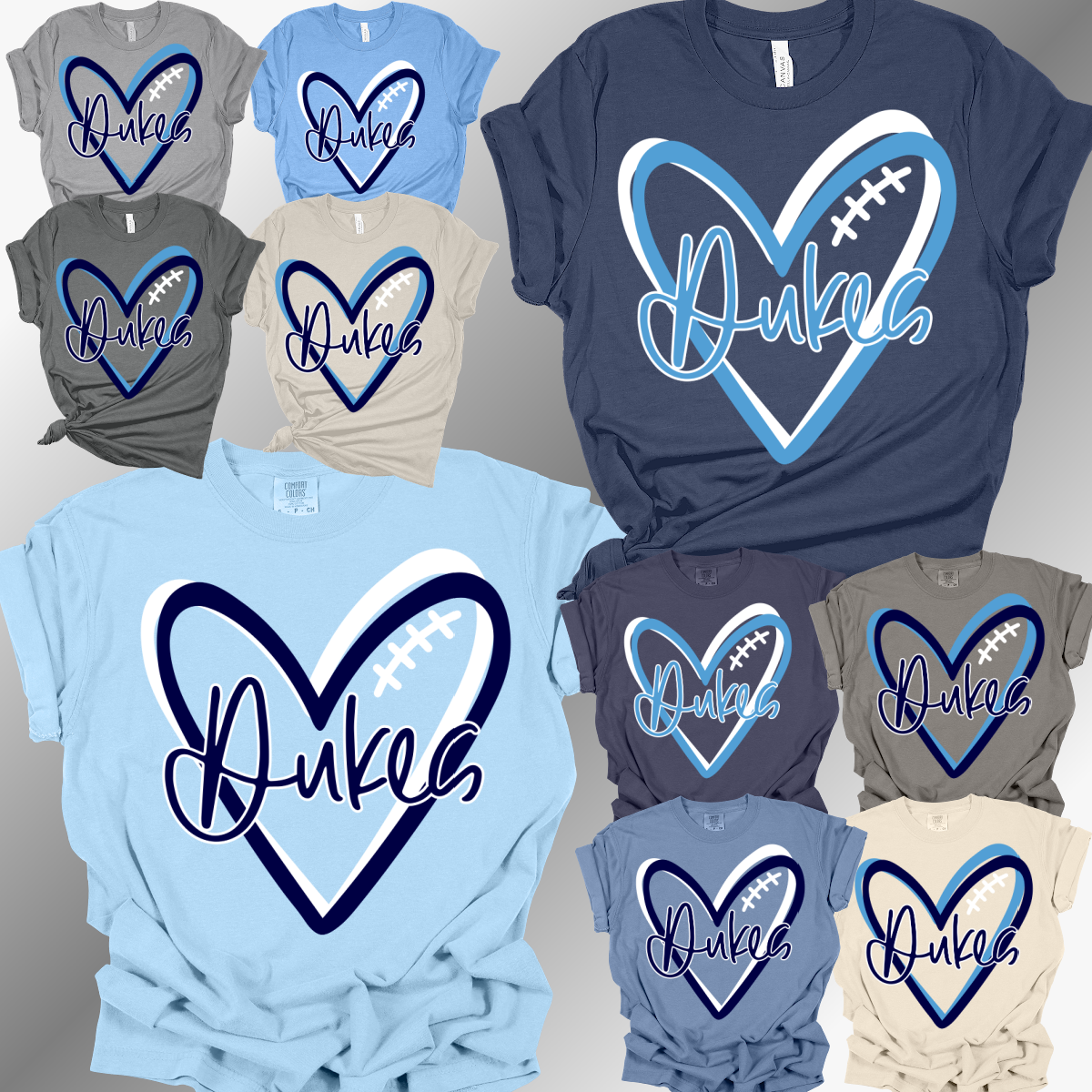Garber Dukes - Football Heart Tee (Adult)