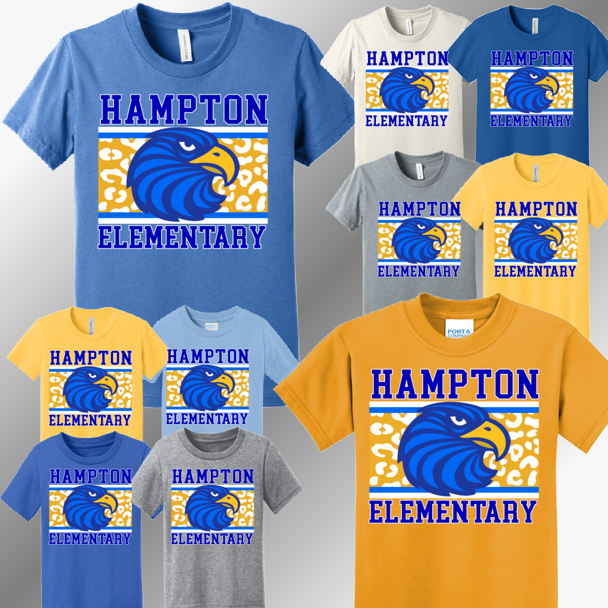Hampton Hawks - Leopard Background Tee (Youth)