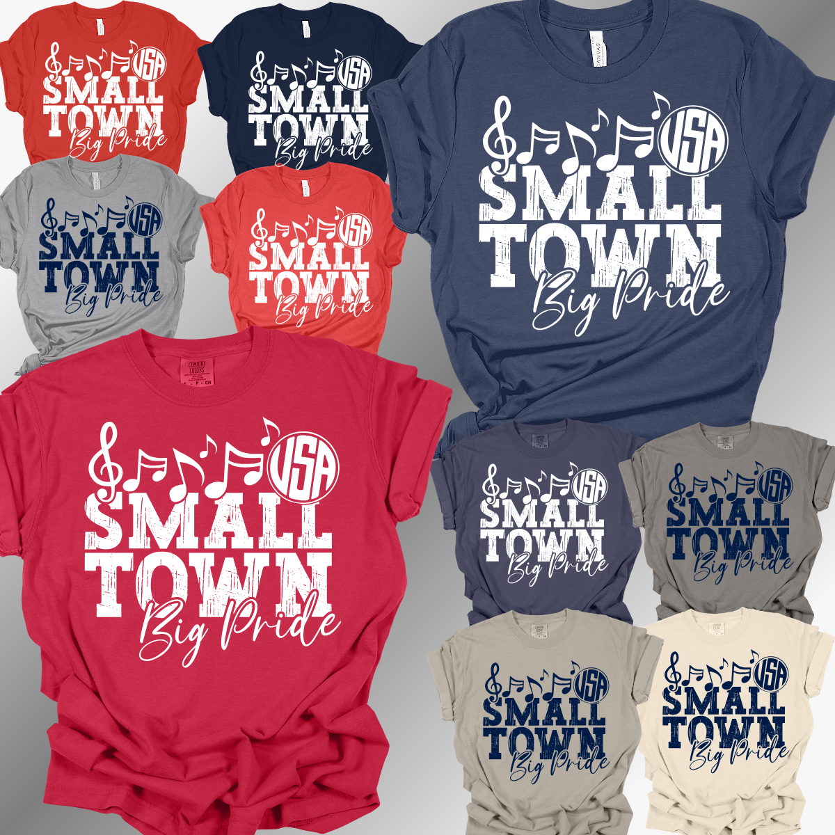 Unionville Sebewaing USA Patriots - Small Town Big Pride Band Tee