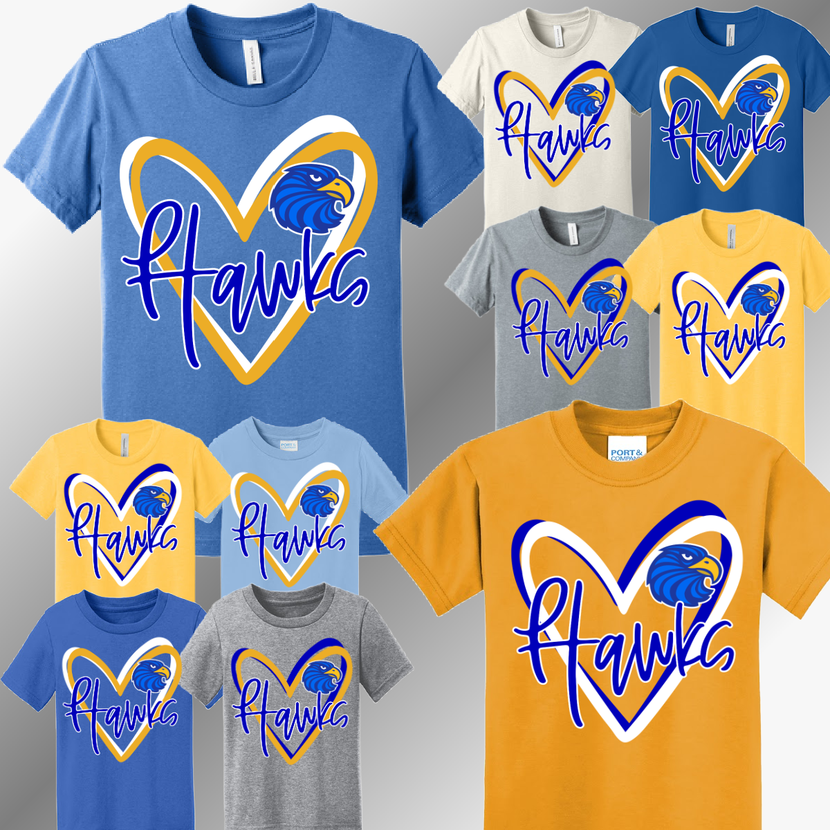 Hampton Hawks - Heart Tee (Youth)