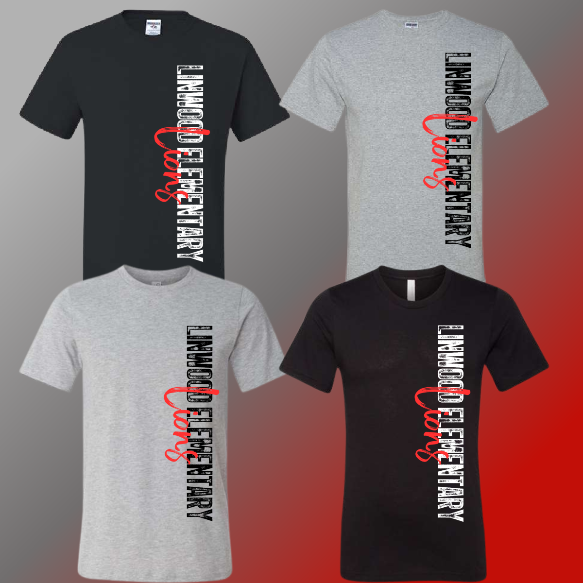 Linwood Lions - Gray/Black Vertical Tee