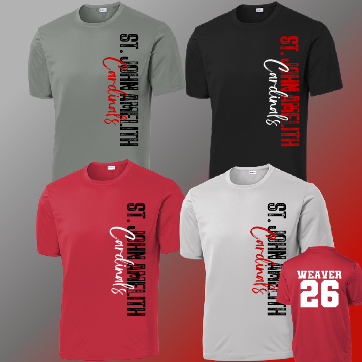 St. John Cardinals - Vertical Dri-Fit Tee