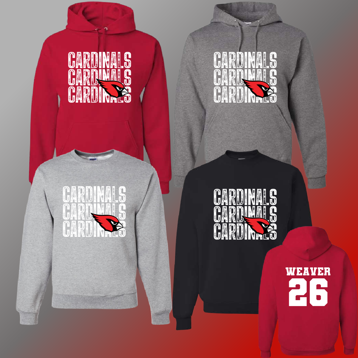 St. John Cardinals - Repeating Stamped Basic Sweatshirt