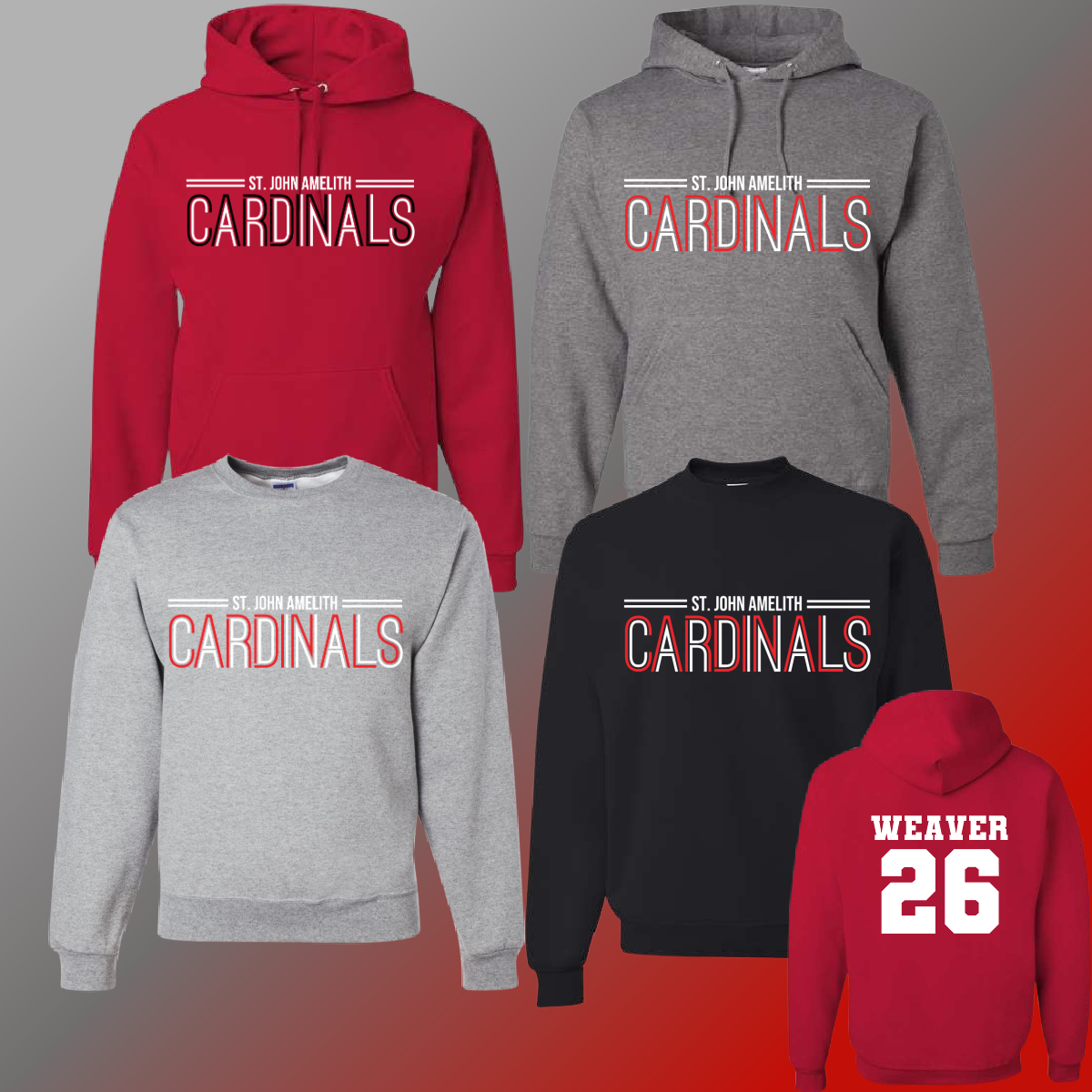St. John Cardinals - Double Font Basic Sweatshirt