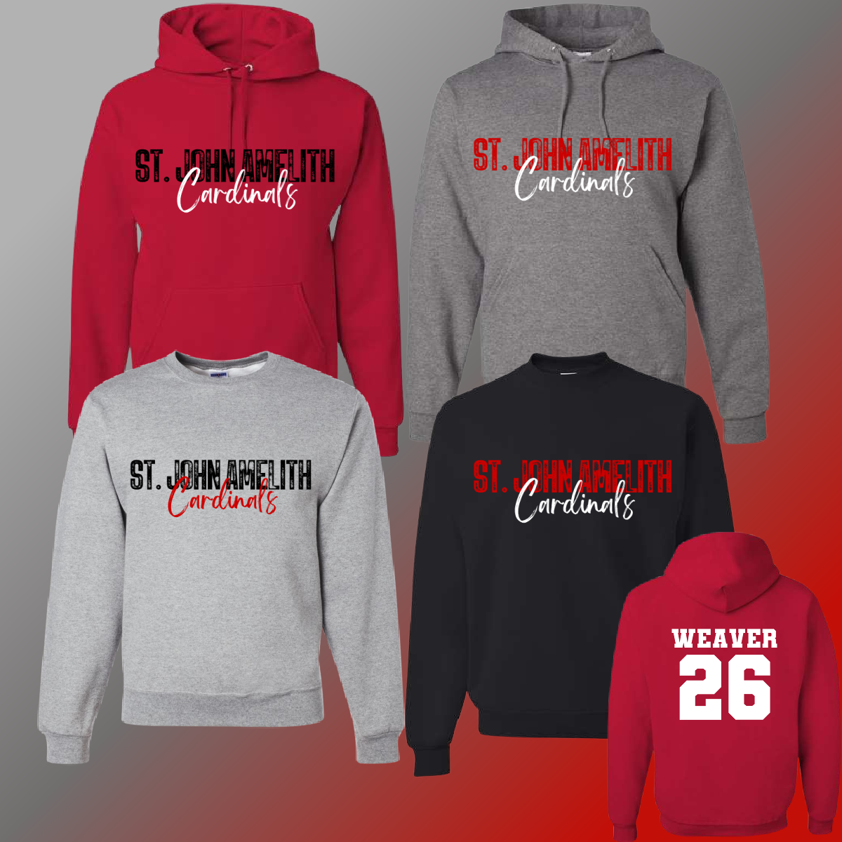 St. John Cardinals - Simple Stamped Sweatshirt