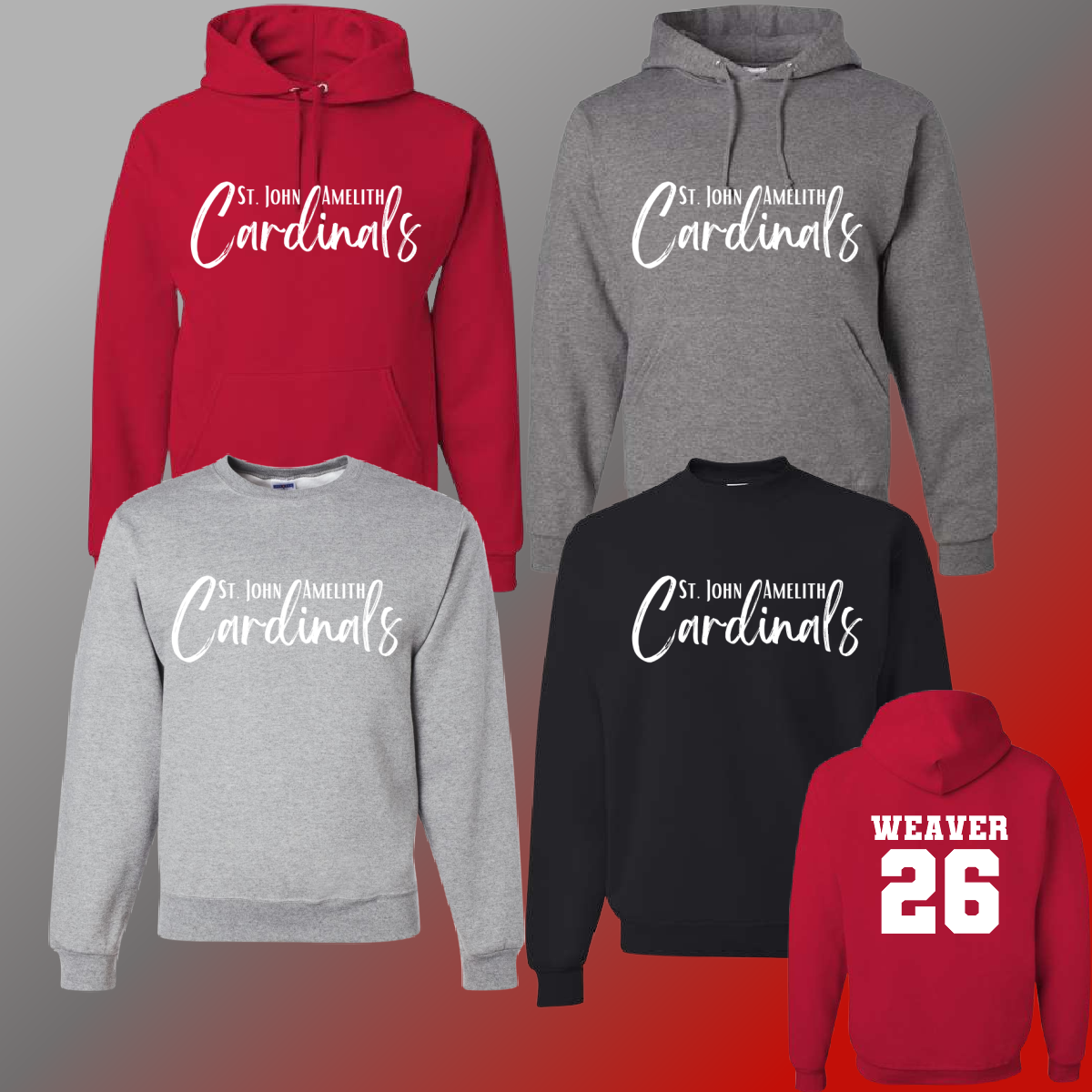 St. John Cardinals - Simple Script Basic Sweatshirt