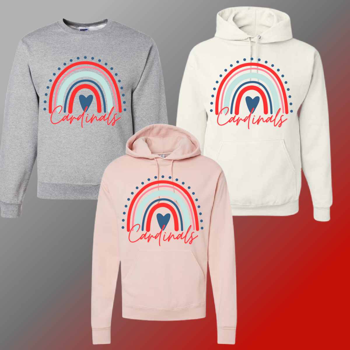 St. John Cardinals - Rainbow Basic Sweatshirt