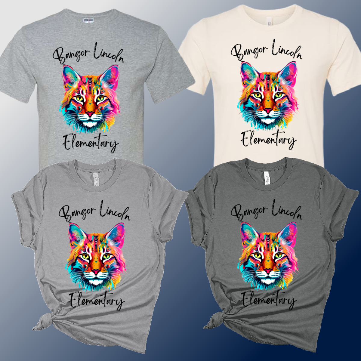 Bangor Lincoln - Watercolor Bobcat Tee (Youth & Adult)