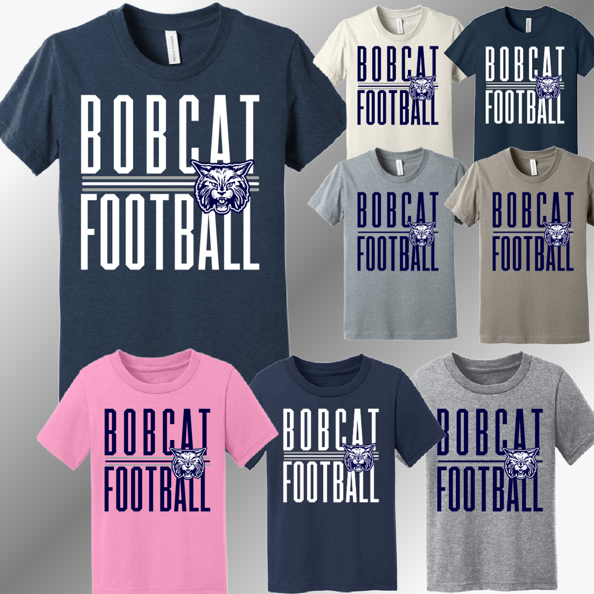 Bobcat Football - Narrow Font Tee (Youth)