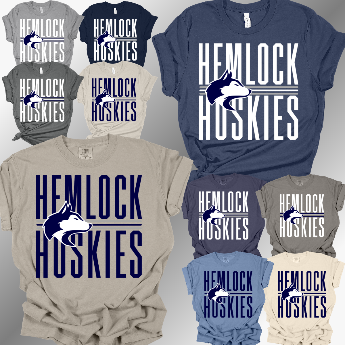Hemlock Huskies - School Name Tee (Adult)