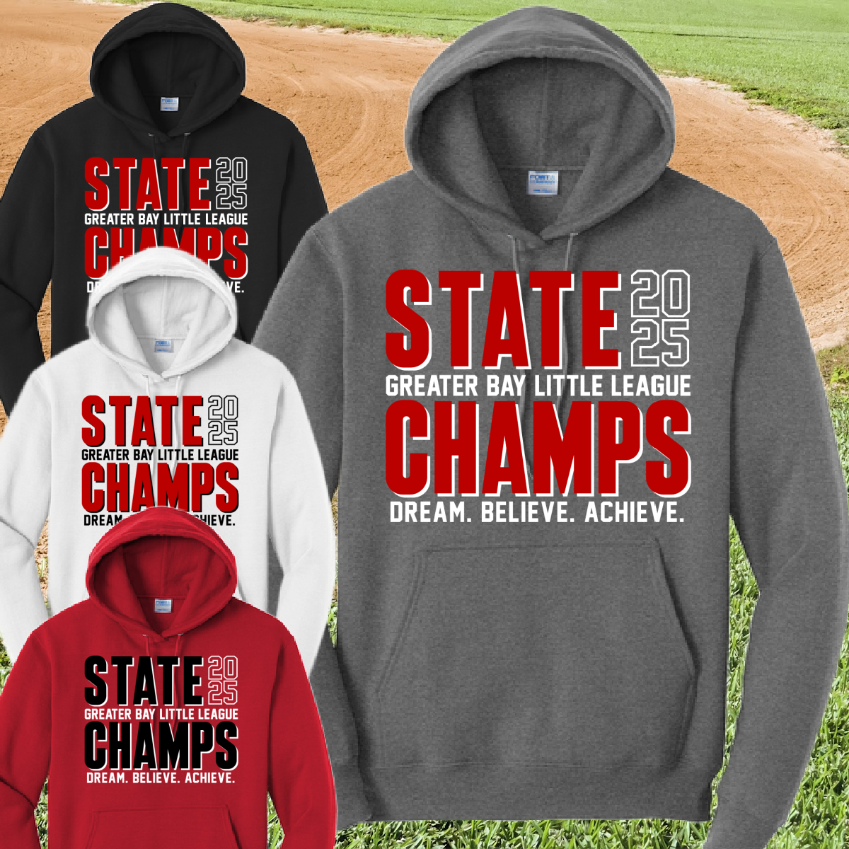 Greater Bay Little League - 2025 11U State Champs Option #2 Basic Hoodie (Youth & Adult)