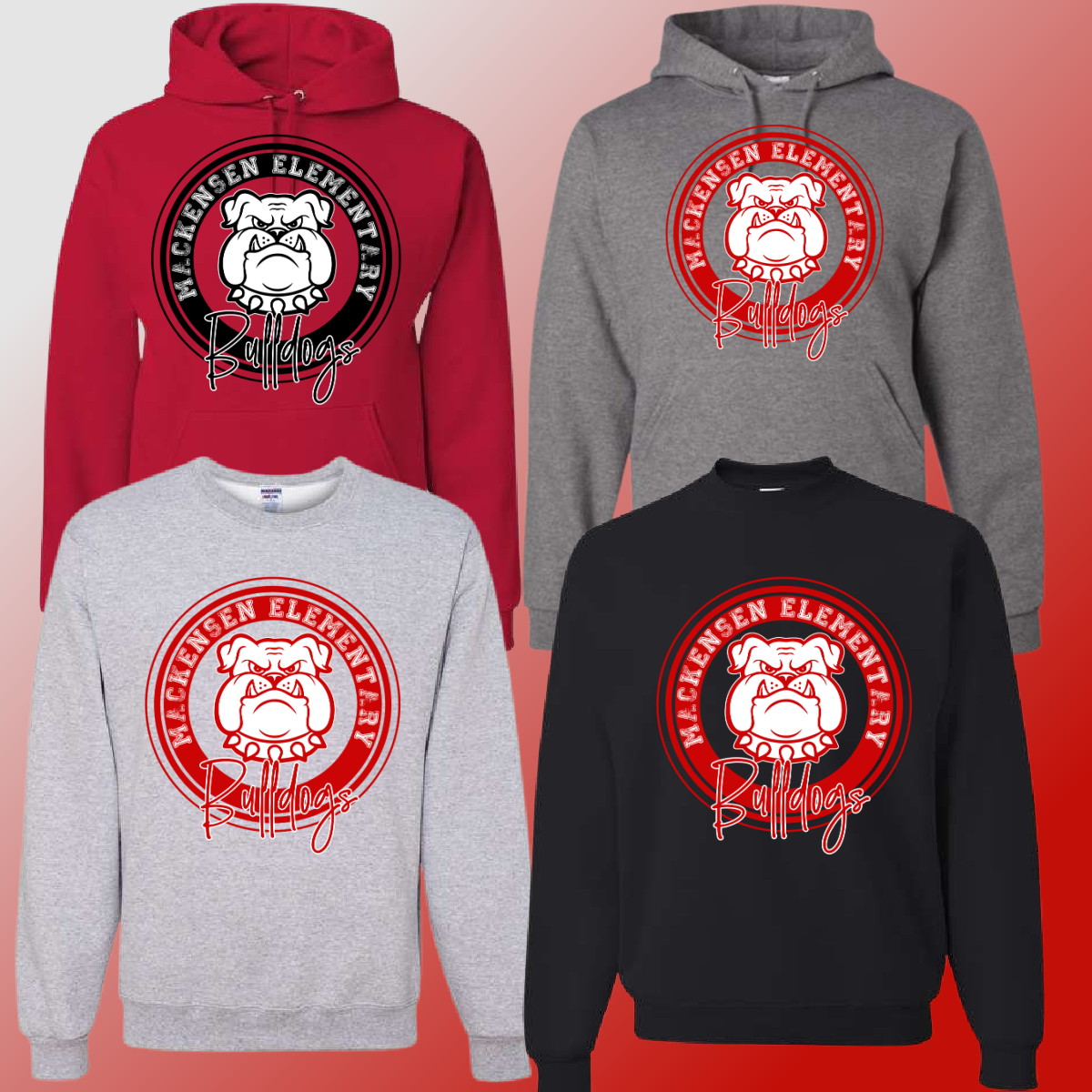 Mackensen Bulldogs - Round Logo Basic Sweatshirt - MADE TO ORDER/TWO WEEKS