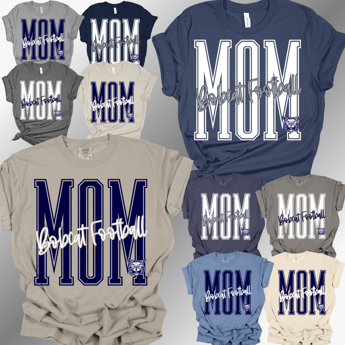 Bobcat Football - Football Mom Tee (Adult)
