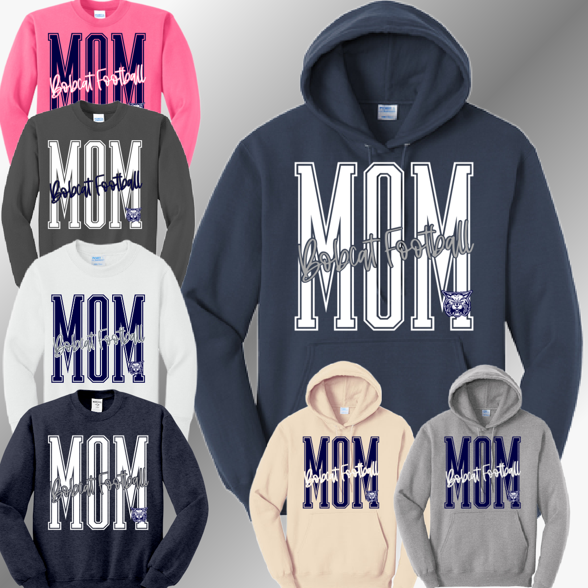 Bobcat Football - Football Mom Basic Sweatshirt (Adult)