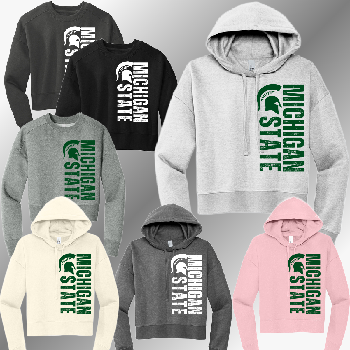 Spartans - Vertical Wording Cropped Sweatshirt (Adult)
