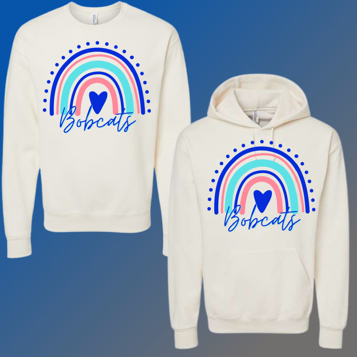 McAlear Sawden Bobcats - Cream Rainbow Basic Sweatshirt (Adult Sizes)