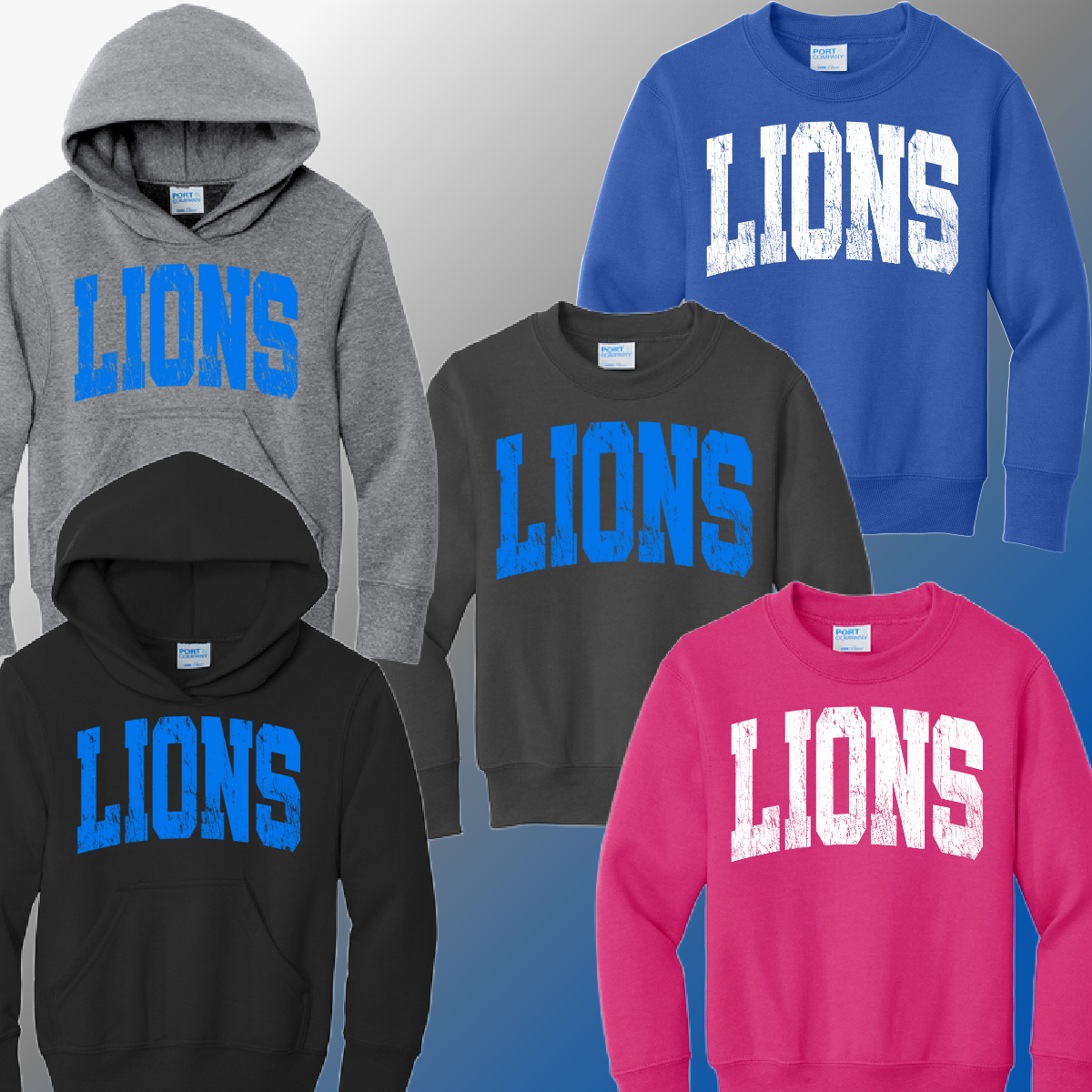 Detroit Football Distressed - Youth Sweatshirt