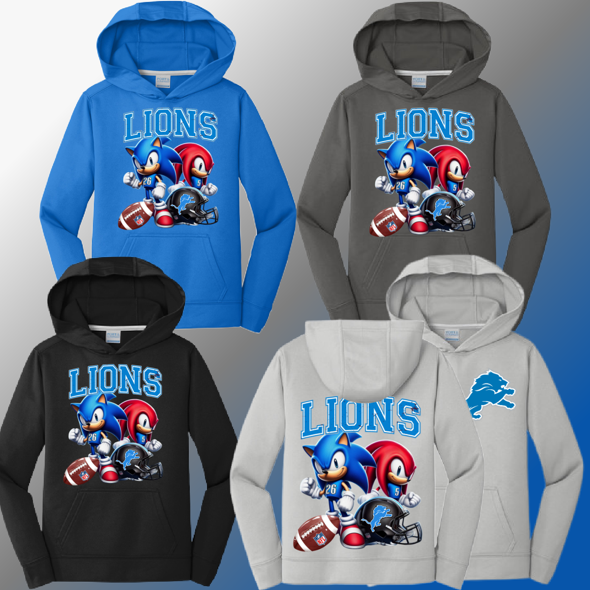 Detroit Football Distressed - Sonic Performance Hoodie