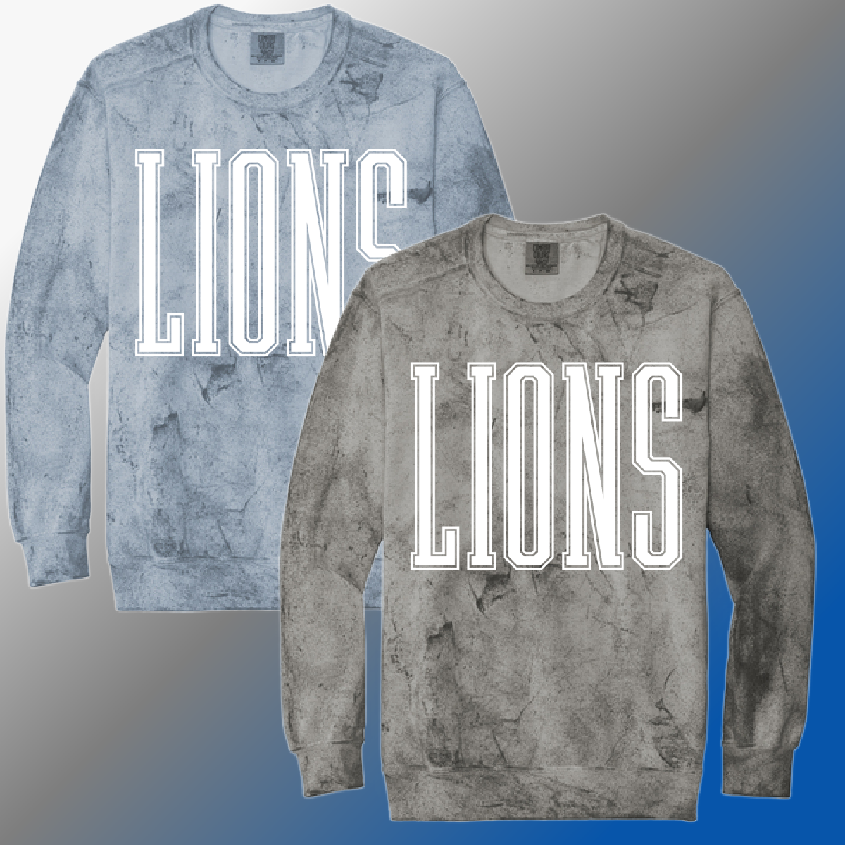 Detroit Football Tall - Color Blast Crewneck (Adult)