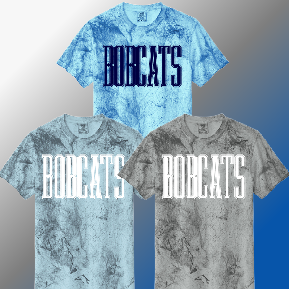 Bangor Bobcats - Skinny Varsity Font Color Blast Tee (Adult)