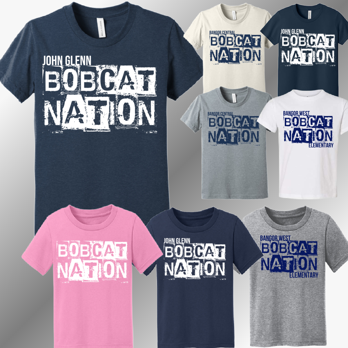 Bangor Bobcats - Distressed Block Tee (Youth)